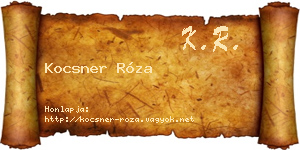Kocsner Róza névjegykártya
